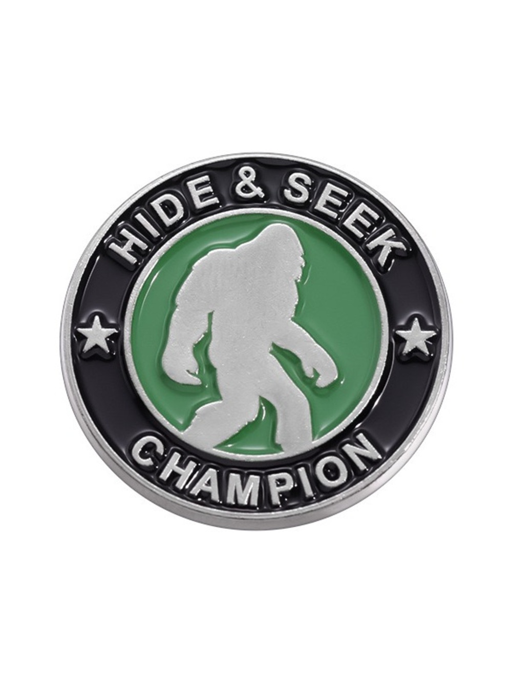Bigfoot Hide & Seek Champion Enamel Pin – Sasquatch Cryptid Lapel Pin